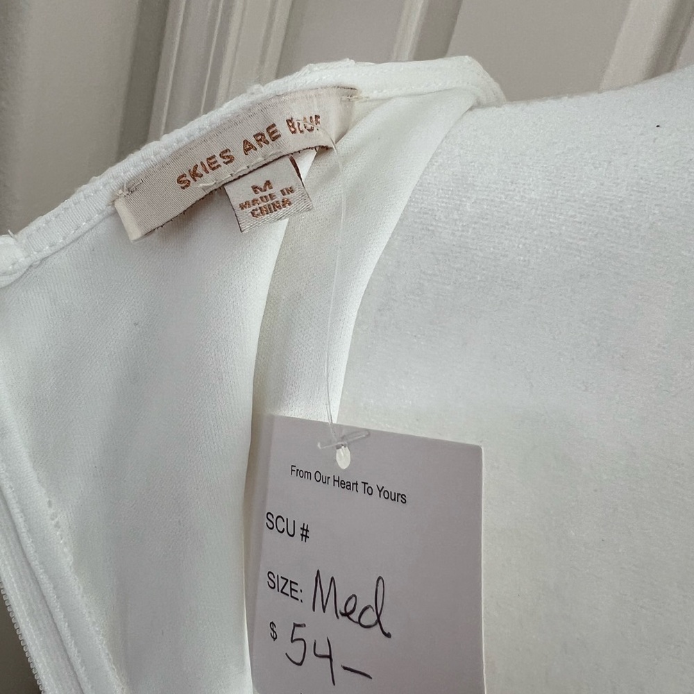 White a line eyelet dress - great waist detail. Lined. - Picture 2 of 7